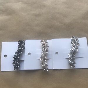 Gold Silver Pearl Crystal Embellished Hair Clips